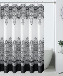 Bohemian Farmhouse Moroccan Black Shower Curtain for Unique and Stylish Bathroom Decor
