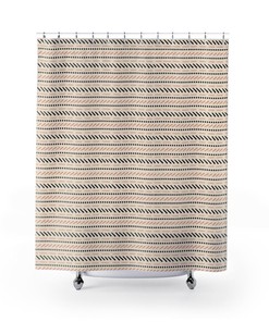 Bohemian Shower Curtain in Earth Tones - Perfect for Guest Bathroom Decor