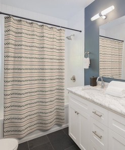 Bohemian Shower Curtain in Earth Tones - Perfect for Guest Bathroom Decor
