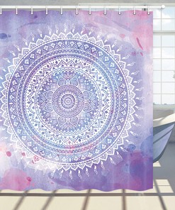 Bohemian Sun Circle Shower Curtain for Bathroom Decor