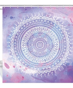 Bohemian Sun Circle Shower Curtain for Bathroom Decor