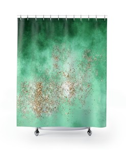 Boho Chic Sage Green Ombre Shower Curtain for Minimalist Bathroom Decor