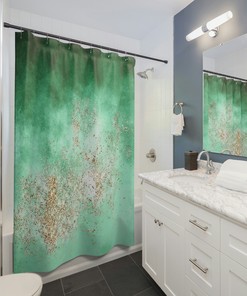 Boho Chic Sage Green Ombre Shower Curtain for Minimalist Bathroom Decor