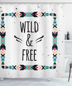Boho Frame Geometric Abstract Shower Curtain for Artsy Bathroom Decor