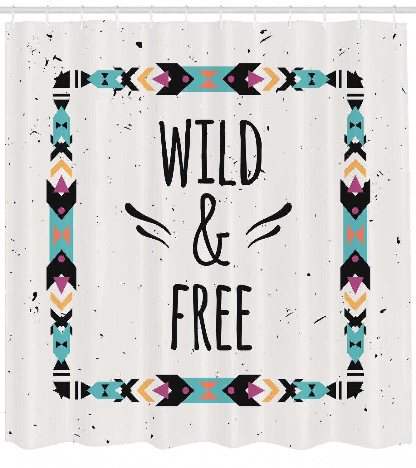 Boho Frame Geometric Abstract Shower Curtain for Artsy Bathroom Decor