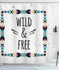 Boho Frame Geometric Abstract Shower Curtain for Artsy Bathroom Decor