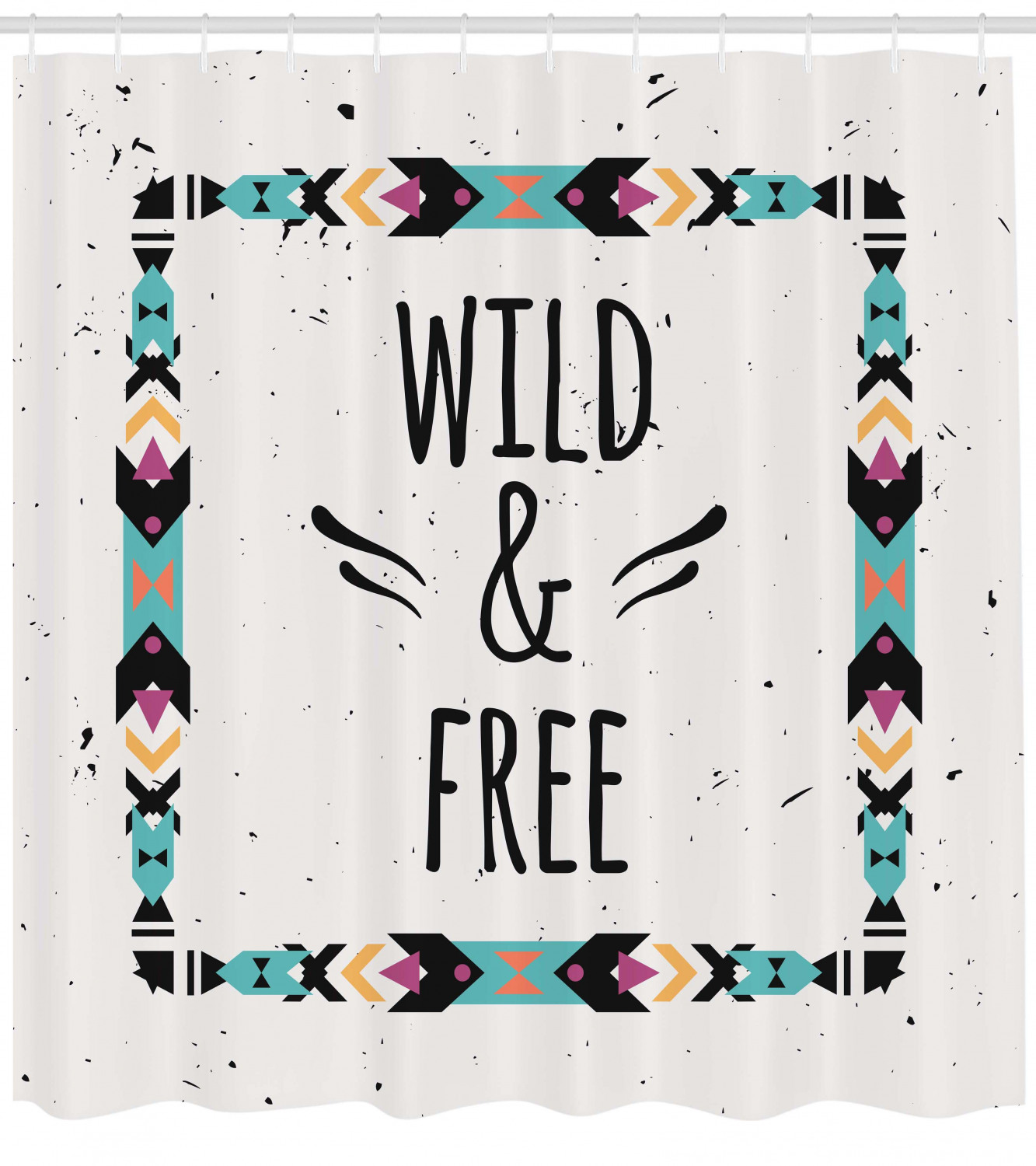 Boho Frame Geometric Abstract Shower Curtain for Artsy Bathroom Decor