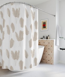 Boho Pampas Grass Shower Curtain for Modern Chic Bathroom 