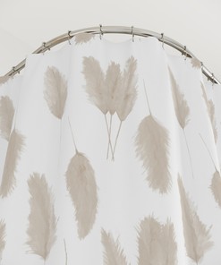 Boho Pampas Grass Shower Curtain for Modern Chic Bathroom