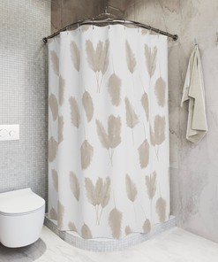 Boho Pampas Grass Shower Curtain for Modern Chic Bathroom