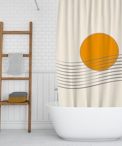 Boho Shower Curtain in Beige and Farmhouse Modern - Beautiful Shower Curtain perfect for Bathroom