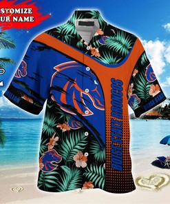Boise State Broncos Customized Summer Hawaiian Shirt, With Tropical Pattern for Fans