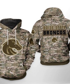 Boise State Broncos NCAA Camo Veteran 3D Hoodie Zipper Hoodie