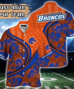Boise State Broncos NCAA US Flag Flower Hawaii Shirt For Fans