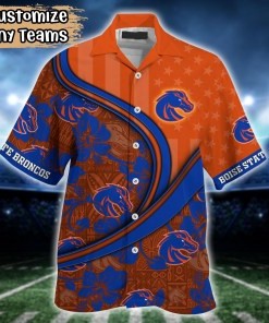 Boise State Broncos NCAA US Flag Flower Hawaii Shirt For Fans