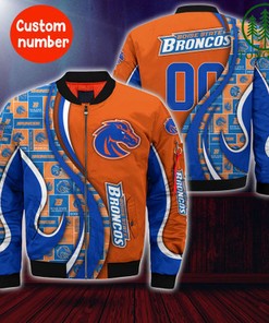 Boise State Broncos NCAA1 Custom Number Bomber Jacket   for fans