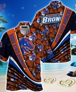 Boise State Broncos Summer Hawaiian Shirt, With Tropical Flower Pattern for Fans