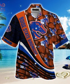 Boise State Broncos Summer Hawaiian Shirt, With Tropical Flower Pattern for Fans