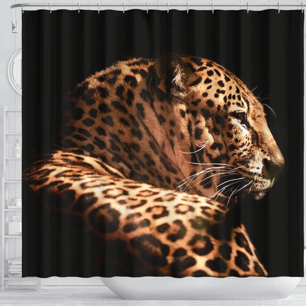 Bold Leopard Print Shower Curtain - Jungle Inspired Bathroom Decor