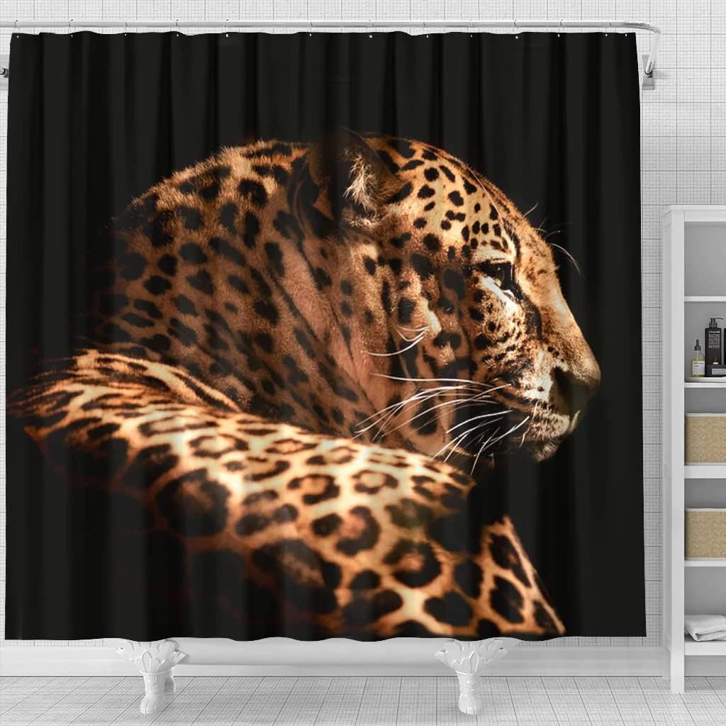 Bold Leopard Print Shower Curtain - Jungle Inspired Bathroom Decor