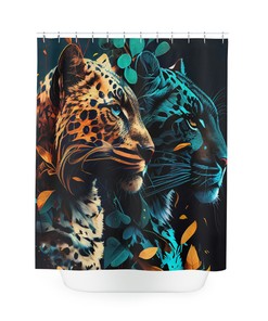 Bold Wildcat Design Shower Curtain for Cat Lovers