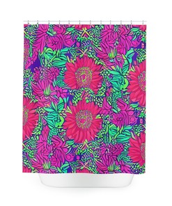 Bold and Beautiful Boho Shower Curtain - Abstract Floral Art with Vibrant Colors