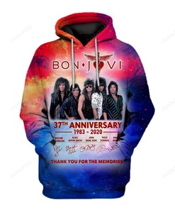 Bon Jovi 37th Anniversary 3D Hoodie Zip Hoodie
