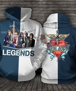 Bon Jovi Signatures 3D Hoodie Zip Hoodie