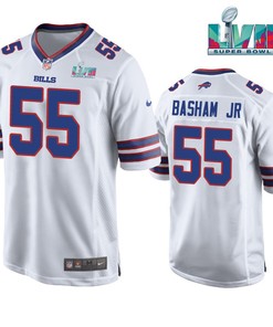 Boogie Basham 55 Buffalo Bills Super Bowl LVII Away Player Men Jersey - White Jersey