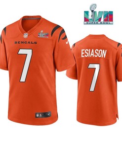 Boomer Esiason 7 Cincinnati Bengals Super Bowl LVII Men Game Jersey- Orange