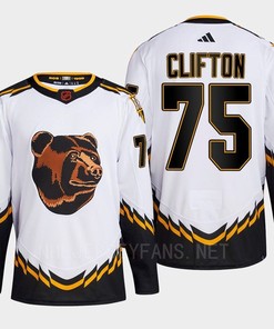 Boston Bruins 2022 Reverse Retro 2.0 Connor Clifton 75 White Primegreen Jersey Men's