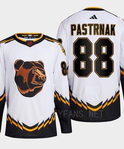 Boston Bruins 2022 Reverse Retro 2.0 David Pastrnak 88 White Primegreen Jersey Men's