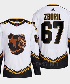 Boston Bruins 2022 Reverse Retro 2.0 Jakub Zboril 67 White Primegreen Jersey Men's