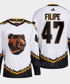 Boston Bruins 2022 Reverse Retro 2.0 Matt Filipe 47 White Primegreen Jersey Men's