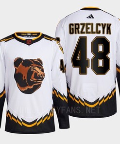 Boston Bruins 2022 Reverse Retro 2.0 Matt Grzelcyk 48 White Primegreen Jersey Men's
