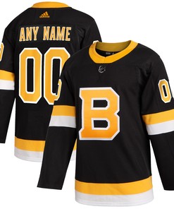 Boston Bruins Adidas 2019/20 Alternate Authentic Custom Jersey - Black Custom Jerseys Nhl