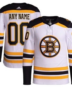 Boston Bruins Adidas Away Primegreen Authentic Pro Custom Jersey White Custom Jerseys Nhl