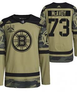 Boston Bruins Charlie McAvoy 2022 Military Appreciation Night Camo 73 Jersey Primegreen Jersey