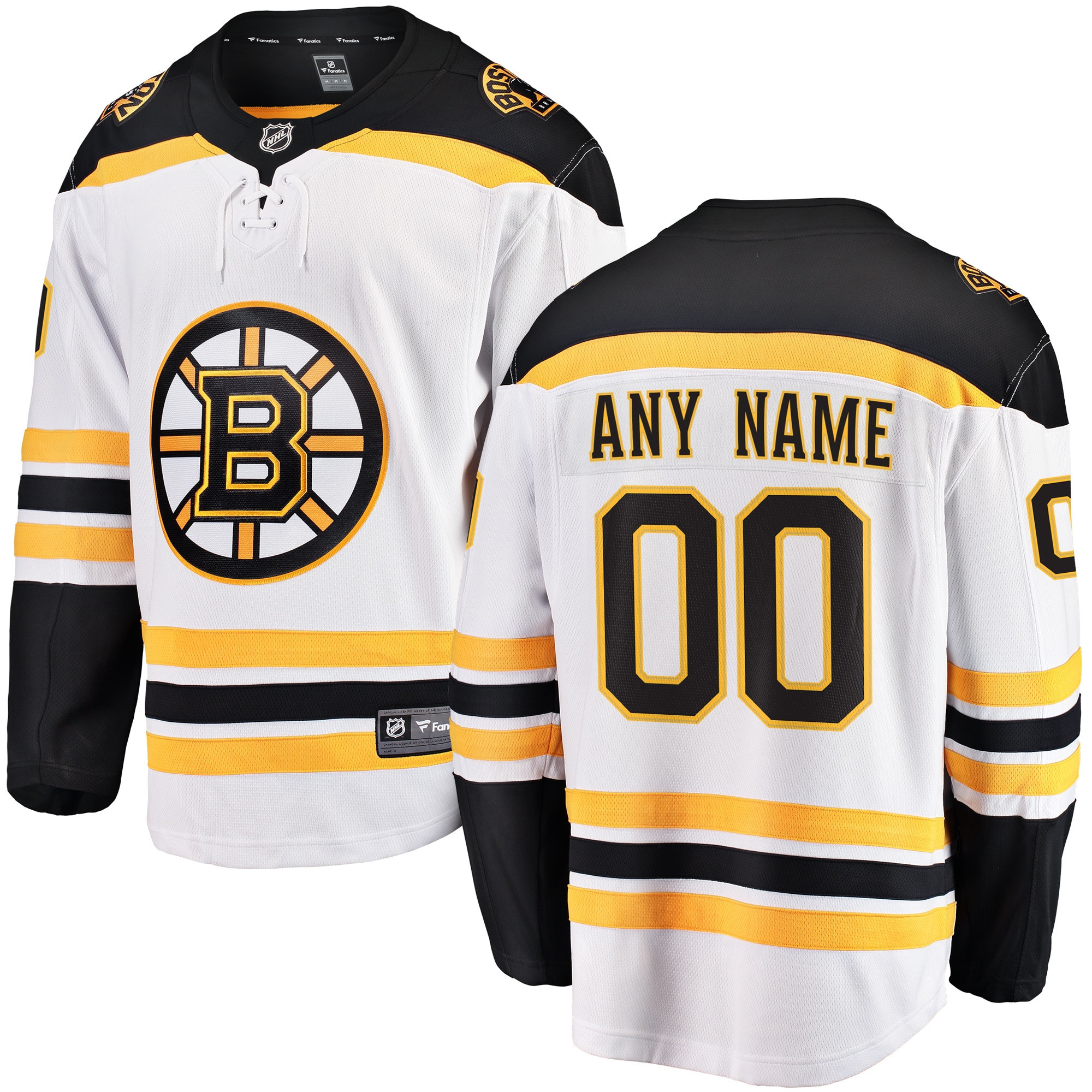 Boston Bruins Fanatics Branded Away Breakaway Custom Jersey - White Custom Jerseys Nhl
