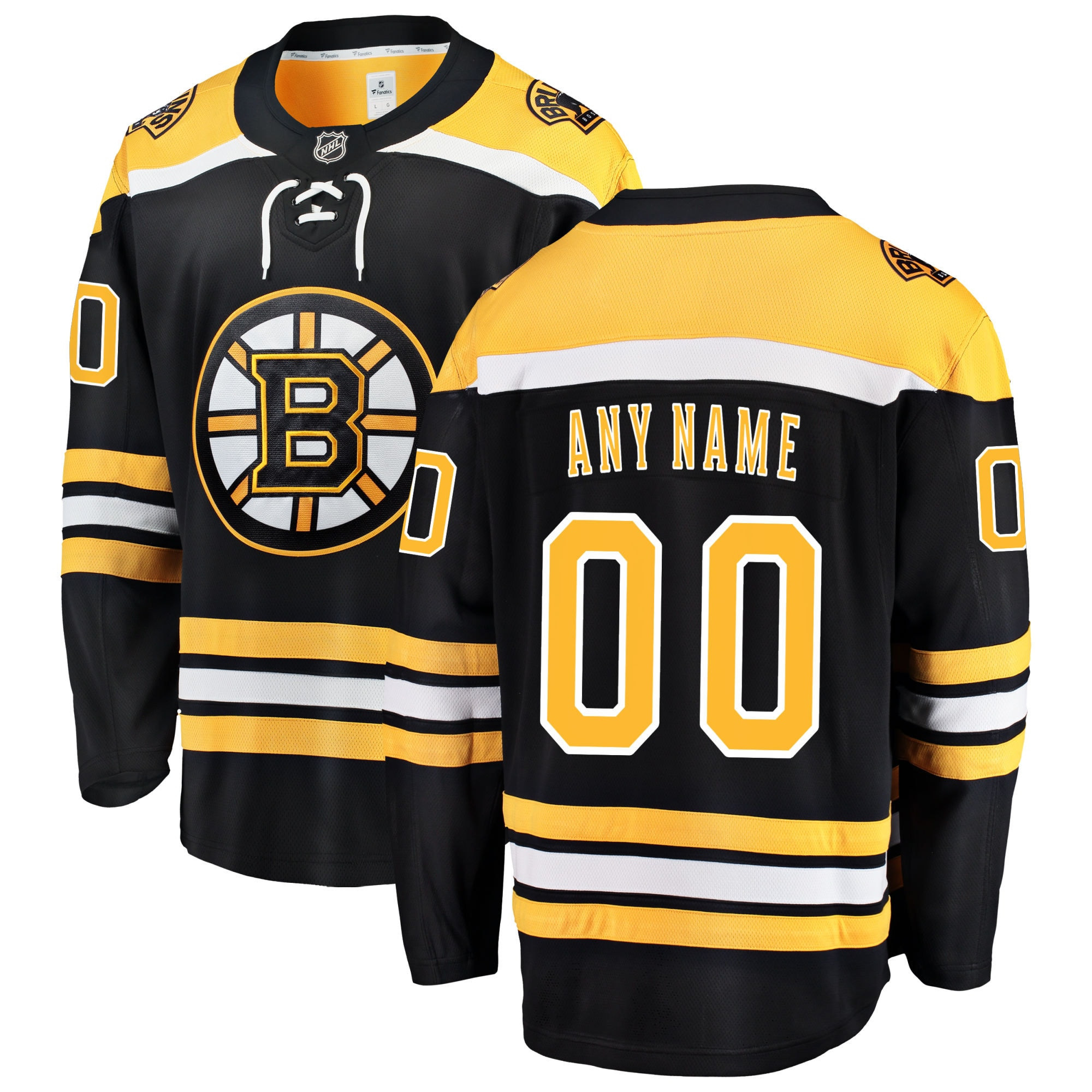 Boston Bruins Fanatics Branded Home Breakaway Custom Jersey - Black Custom Jerseys Nhl
