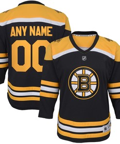 Boston Bruins Home Replica Custom Jersey - Black Custom Jerseys Nhl