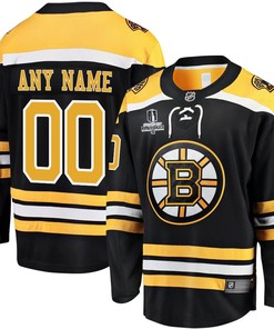 Boston Bruins Stanley Cup 2023 Playoffs Patch Home Breakaway Custom Men Jersey - Black