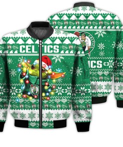 Boston Celtics Baby Yoda Star Wars Sports Football American Ugly Christmas Gifts Unisex 3D Bomber Jacket