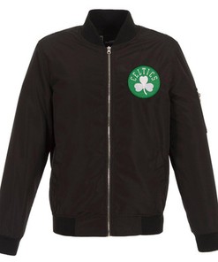 Boston Celtics JH Design Lightweight Nylon Full-Zip Bomber Jacket - Black