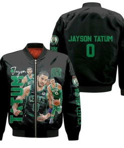 Boston Celtics Jayson Tatum 0 Legendary Player NBA Basketball Team Black Gift For Celtics Fans Bomber Jacket