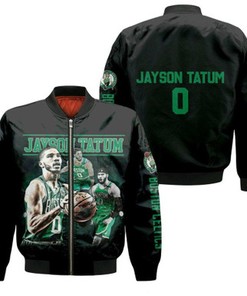 Boston Celtics Jayson Tatum 0 Legends NBA Basketball Team Black Gift For Celtics Fans Bomber Jacket