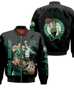 Boston Celtics Jayson Tatum 0 NBA All-star Great Player Basketball Team Black Gift For Celtics Fans Bomber Jacket