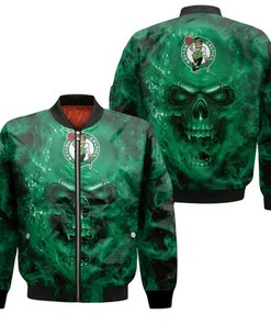 Boston Celtics Nba Fans Skull Bomber Jacket Model 546
