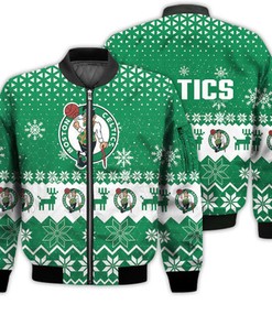 Boston Celtics Sports Football American Ugly Christmas Sweater Gifts Unisex 3D Bomber Jacket