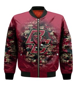 Boston College Eagles Bomber Jacket Camouflage Vintage  - NCAA